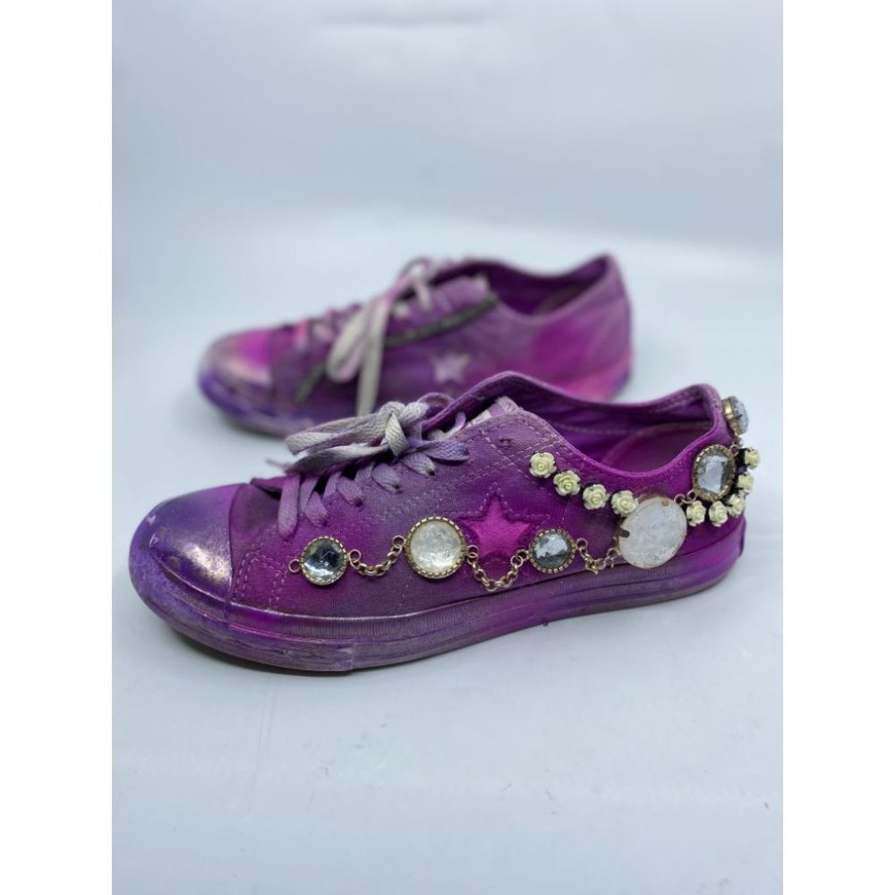 Converse Sneakers Purple Blue Graffiti Women's 9.5 - Picture 3 of 13